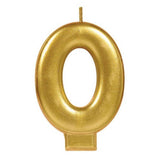 Metallic Gold Candle - Number 0 - The Party Room