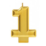 Metallic Gold Candle - Number 1
