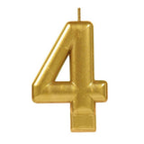 Metallic Gold Candle - Number 4 - The Party Room