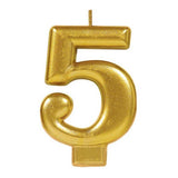 Metallic Gold Candle - Number 5 - The Party Room