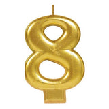 Metallic Gold Candle - Number 8 - The Party Room
