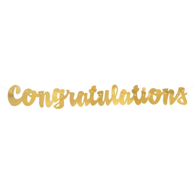Gold Congratulations Banner - The Party Room