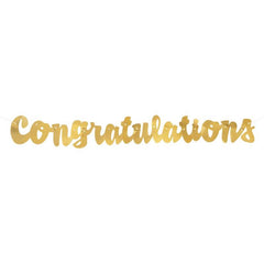 Gold Congratulations Banner - The Party Room