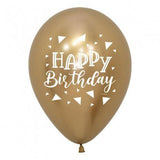 Metallic Gold Happy Birthday Balloons - The Party Room