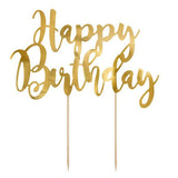 Gold Happy Birthday Cake Topper - The Party Room