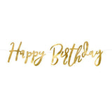 Gold Happy Birthday Banner