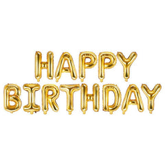 Gold Happy Birthday Foil Balloons - The Party Room