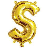 Gold Foil Letter Balloons - S - The Party Room