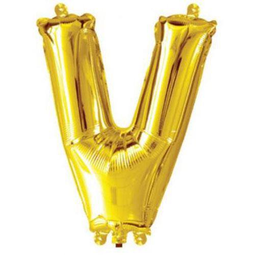 Gold Foil Letter Balloons - V - The Party Room