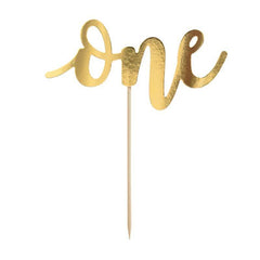 Gold One Cake Topper - The Party Room