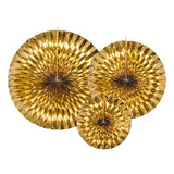 Gold Rosettes 3pk - The Party Room