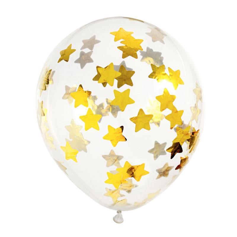 Gold Star Confetti Balloons (6 Pack) - The Party Room