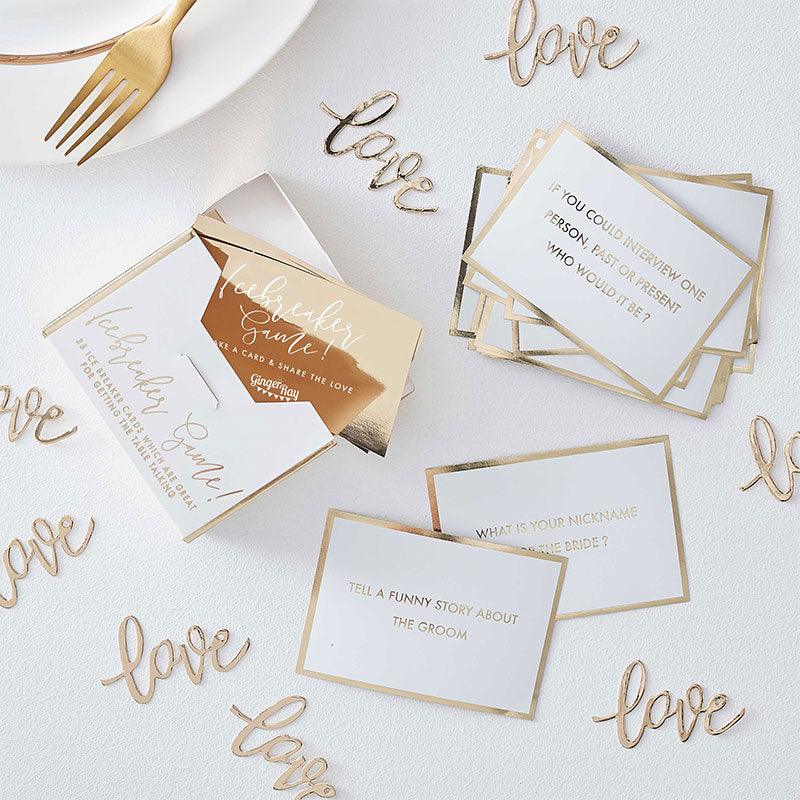 Gold Wedding Table Game 25pk - The Party Room