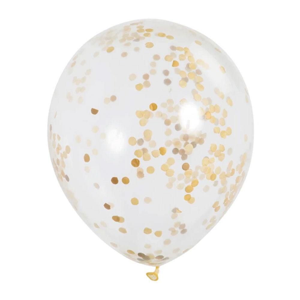Gold Confetti Balloons (6 Pack) - The Party Room