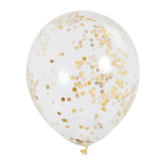 Gold Confetti Balloons (6 Pack) - The Party Room