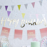 Gold Happy Birthday Bunting - The Party Room