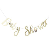 Oh Baby Gold Baby Shower Banner - The Party Room