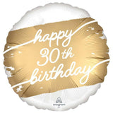 Golden Happy 30th Birthday Foil Balloon