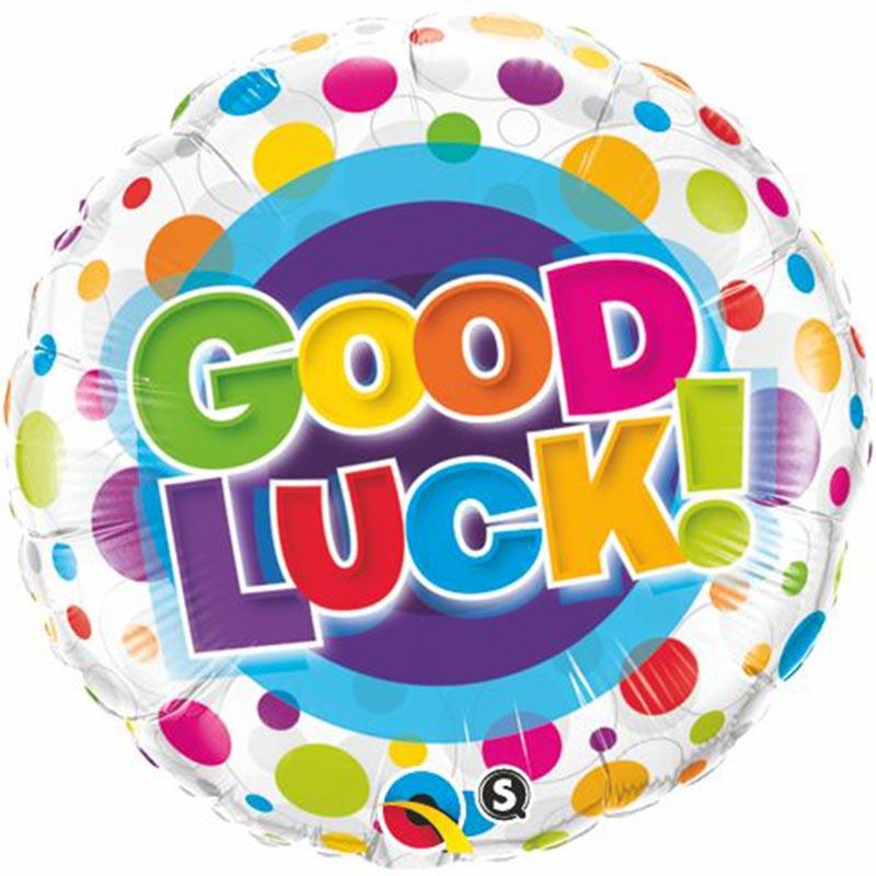 Good Luck Colourful Dots Foil Balloon - The Party Room