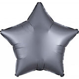 Satin Luxe Graphite Star Foil Balloons - The Party Room