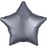 Satin Luxe Graphite Star Foil Balloons