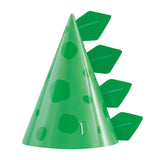 Green Dinosaur Party Hat 8pk - The Party Room