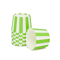 Lime Green Stripe Cupcake Wrappers - The Party Room