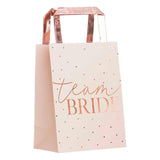 Pink Team Bride Rose Gold Hen Party Bags 5pk - The Party Room