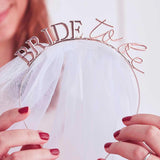 Metal Bride To Be Hen Party Veil Headband - The Party Room