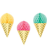 Ice Cream Party Honeycomb Decorations - The Party Room