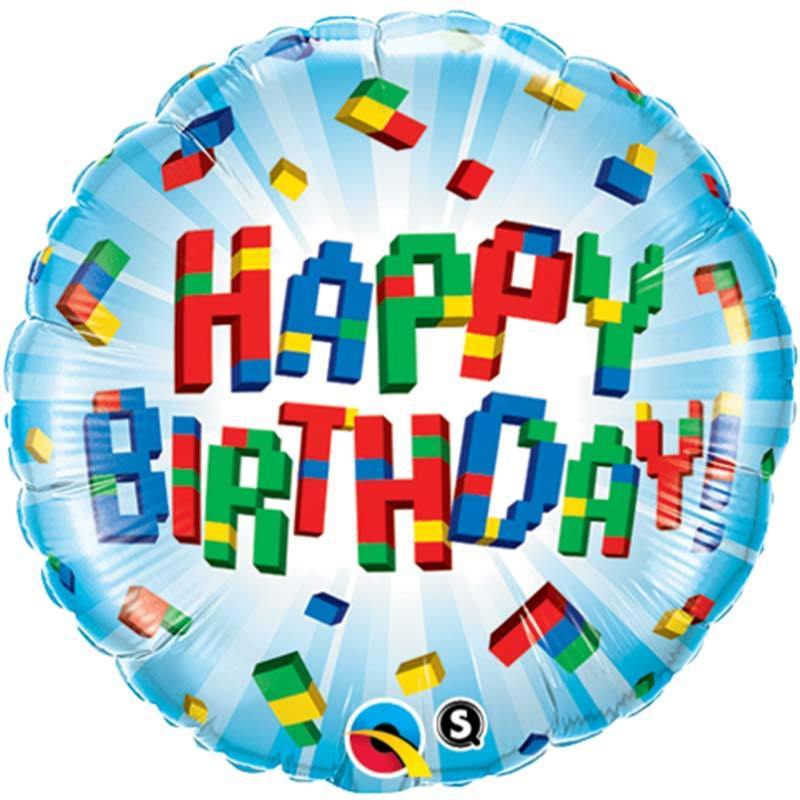 Happy Birthday Lego Blocks Foil Balloon - The Party Room