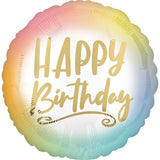 Ombre & Gold Happy Birthday Foil Balloon - The Party Room