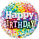 Birthday Rainbow Confetti Foil Balloon - The Party Room
