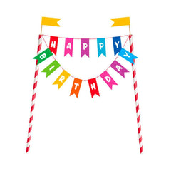 Rainbow Happy Birthday Cake Topper - The Party Room