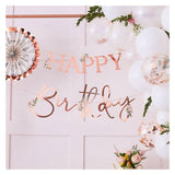 Rose Gold Happy Birthday Bunting - The Party Room