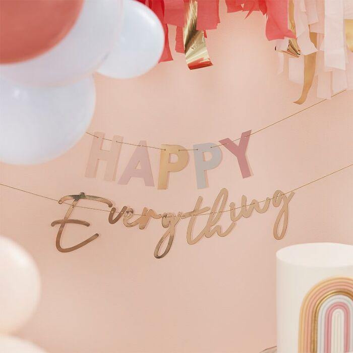 Pastel and Gold Happy Everything Party Bunting - The Party Room