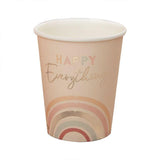 Happy Everything Natural Rainbow Birthday Party Cups - The Party Room