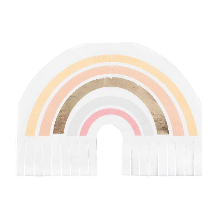 Gold Foiled Natural Rainbow Fringe Napkins - The Party Room