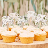 Botanical Hey Baby Cupcake Toppers
