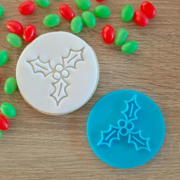 Holly Fondant Stamp Christmas Baking NZ The Party Room