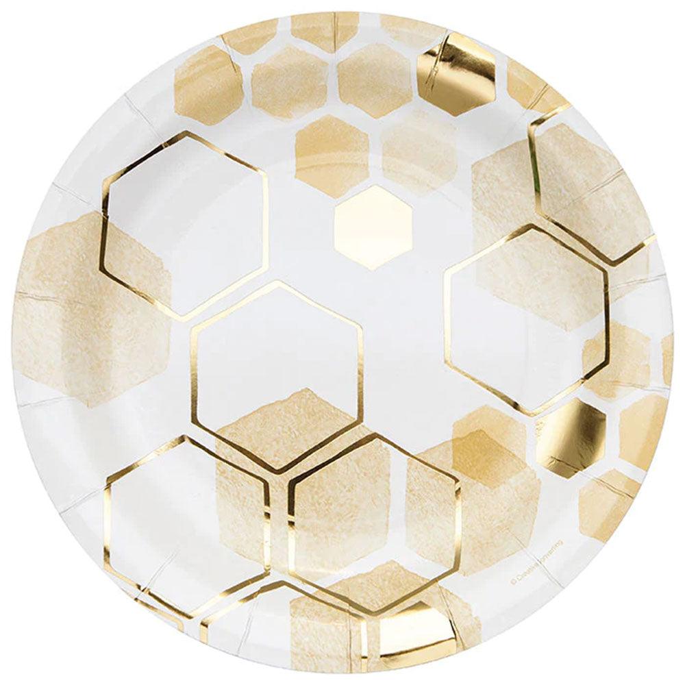 Honeycomb Large Plates 8pk - The Party Room