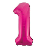 Hot Pink Giant Foil Number Balloon - 1 - The Party Room