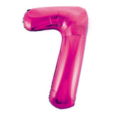 Hot Pink Giant Foil Number Balloon - 7 - The Party Room