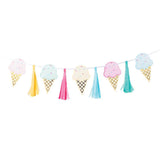 Ice Cream Party Tassel Ribbon Banner