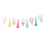 Ice Cream Party Tassel Ribbon Banner - The Party Room
