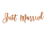 Just Married Rose Gold Banner - The Party Room