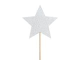 Silver Star Cupcake Toppers - The Party Room