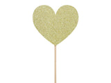 Gold Heart Cupcake Toppers - The Party Room