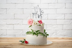 Silver Mr & Mrs Cake Topper - The Party Room