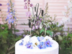 Silver Mr & Mrs Cake Topper - The Party Room